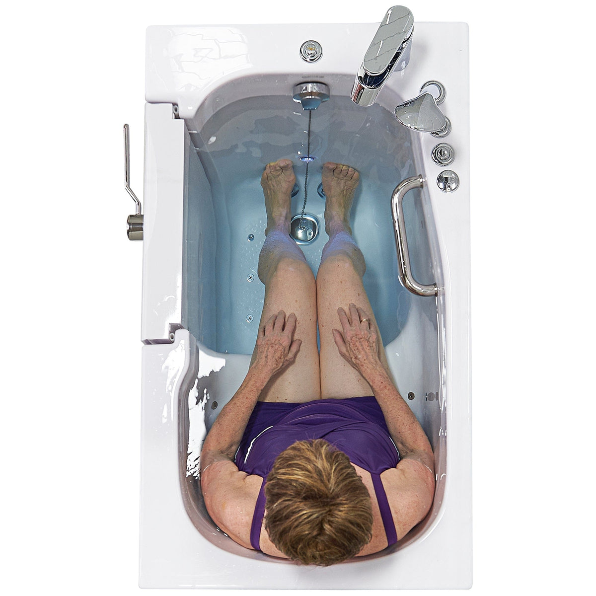 ELLA&#39;S BUBBLES Outward Swinging Tub Ella Mobile 26x45 Walk-In Bathtub