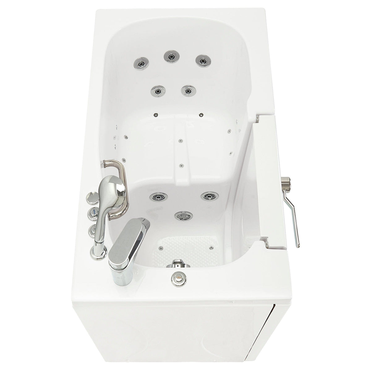 ELLA&#39;S BUBBLES Outward Swinging Tub Ella Mobile 26x45 Walk-In Bathtub