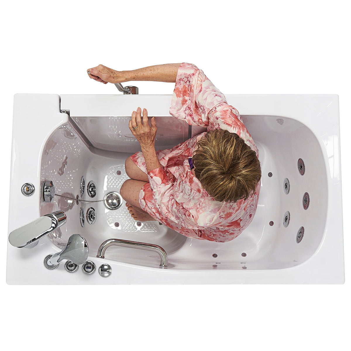 ELLA&#39;S BUBBLES Outward Swinging Tub Ella Mobile 26x45 Walk-In Bathtub