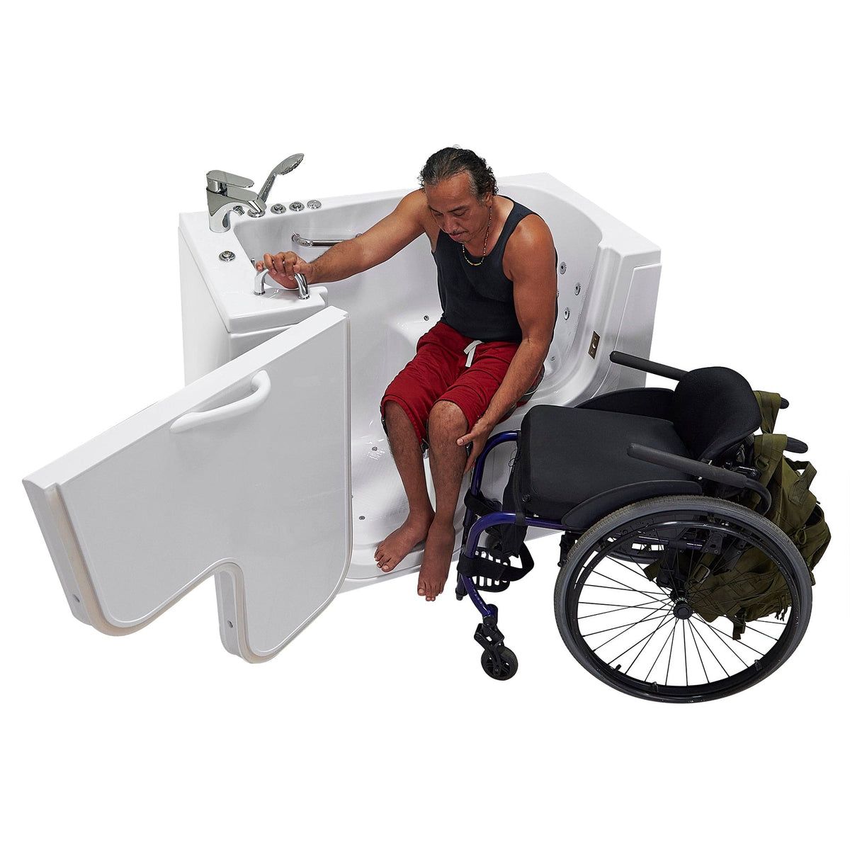 ELLA&#39;S BUBBLES Transfer Tubs Ella Wheelchair Transfer 26x52 Walk-In Bathtub