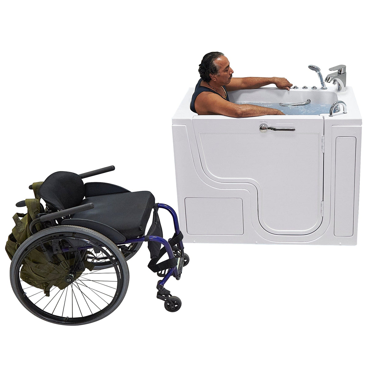 ELLA&#39;S BUBBLES Transfer Tubs Ella Wheelchair Transfer 30x52 Walk-In Bathtub