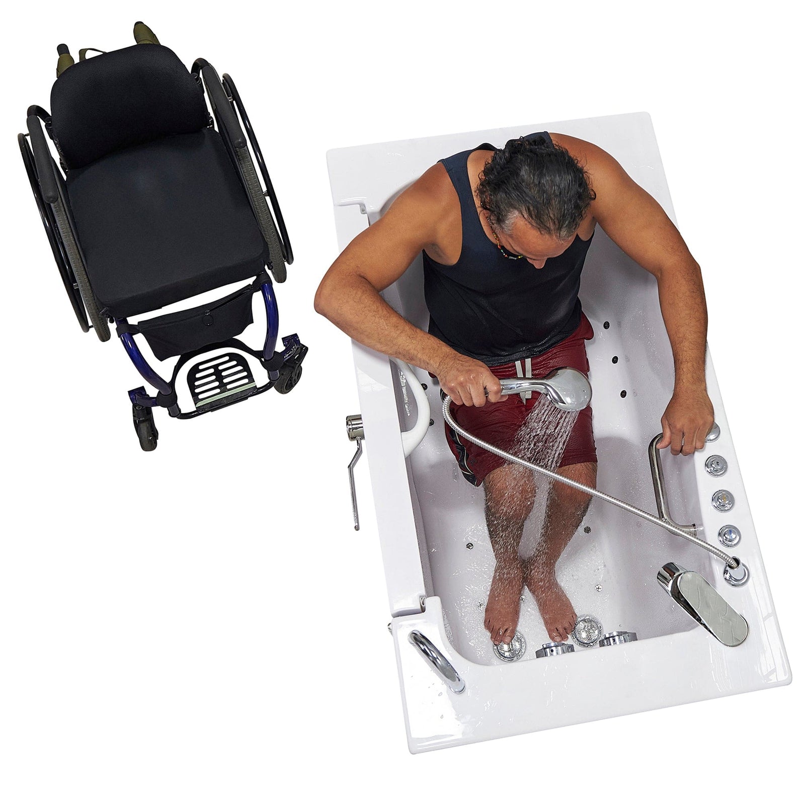 ELLA'S BUBBLES Transfer Tubs Ella Wheelchair Transfer 30x52 Walk-In Bathtub