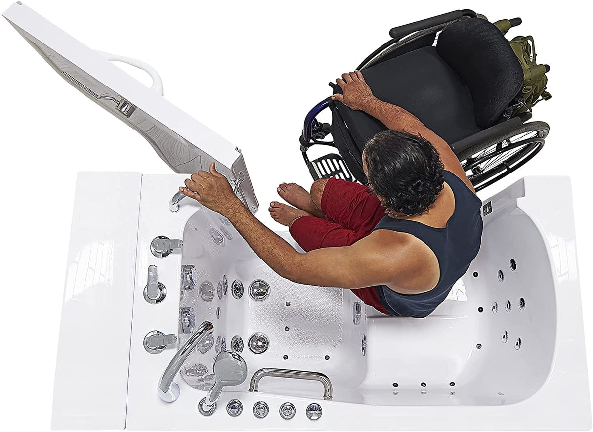 ELLA&#39;S BUBBLES Transfer Tubs Ella Wheelchair Transfer 30x52 Walk-In Bathtub