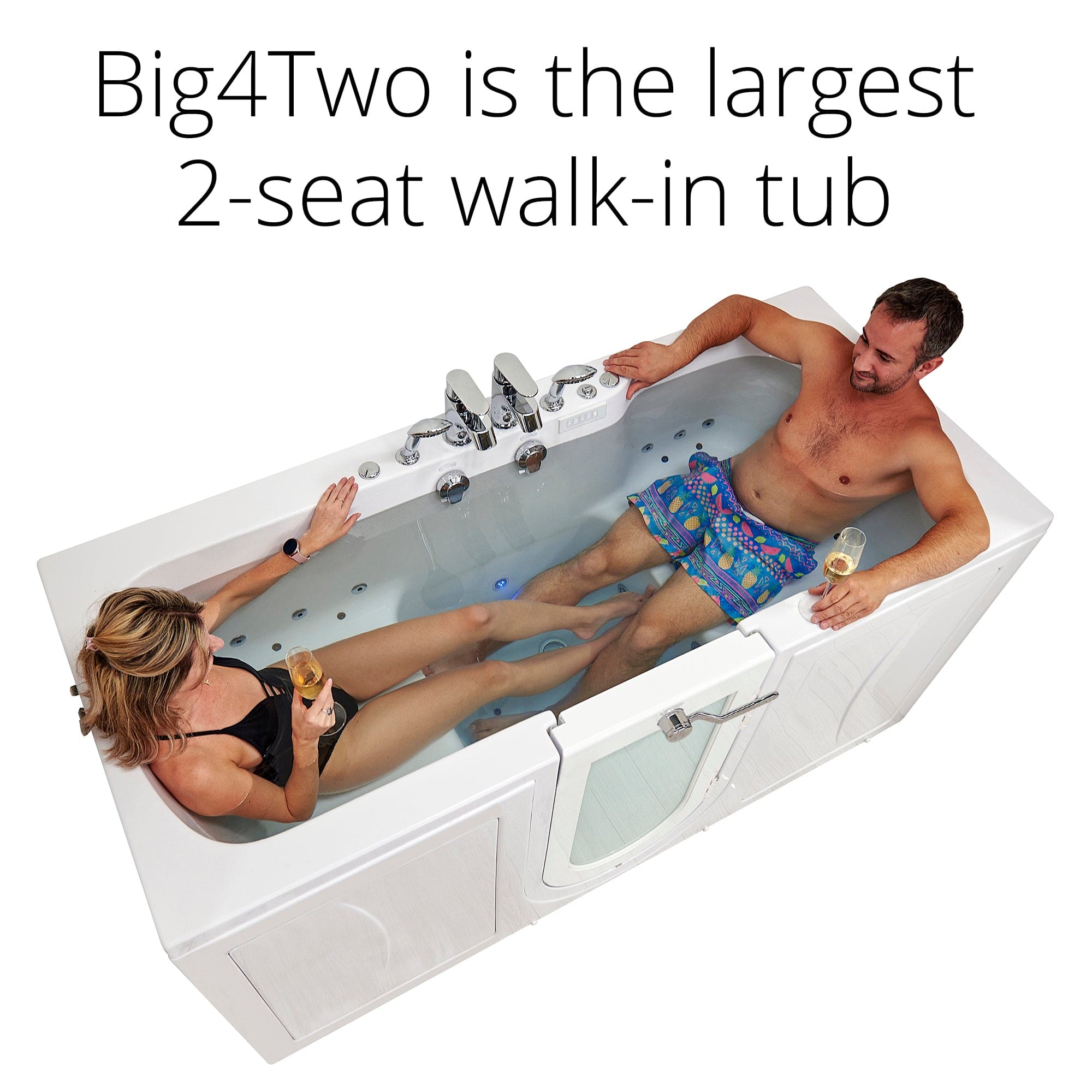 ELLA'S BUBBLES Two Seater Tubs Ella Big4Two 36x80 Two Seat Walk-In-Bathtub