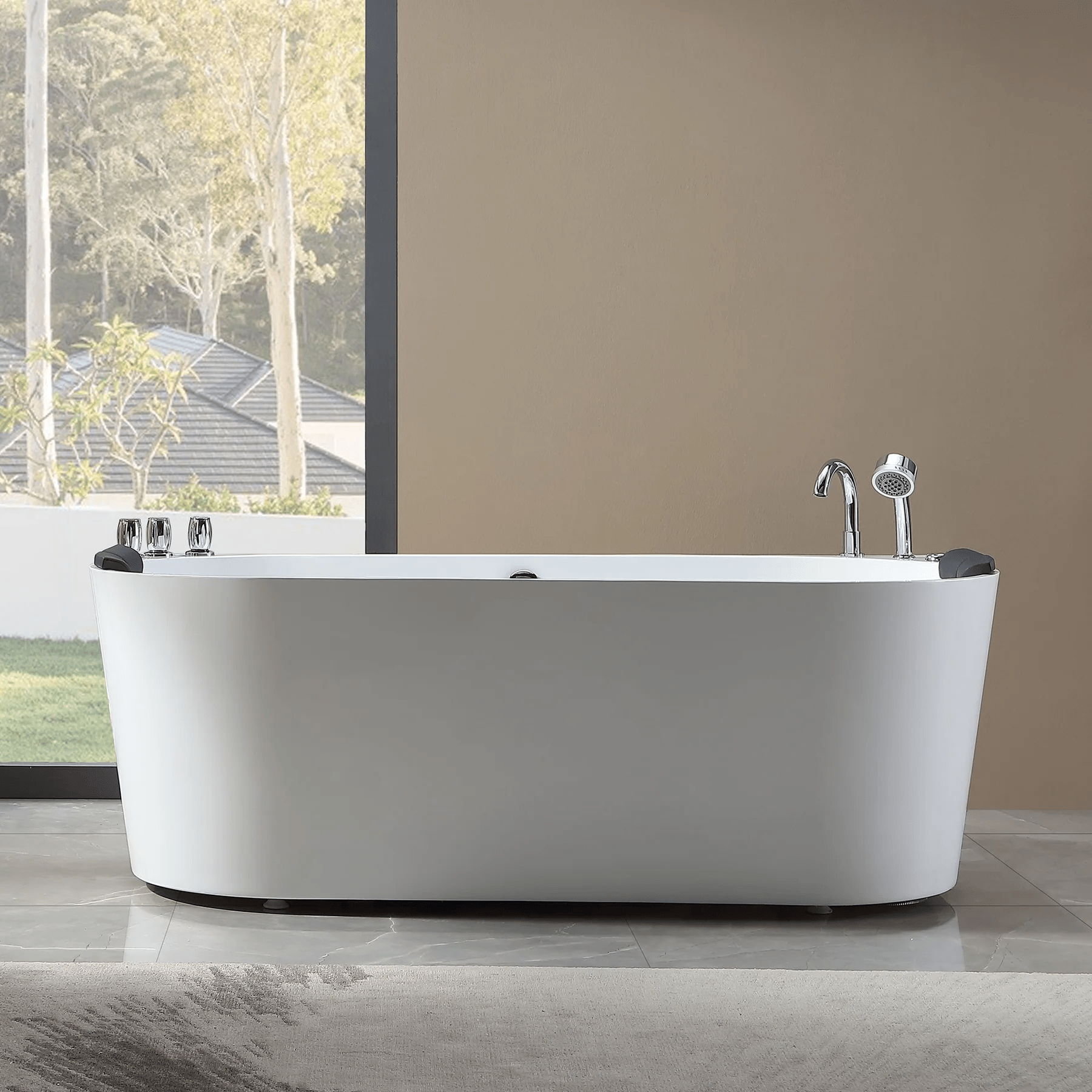 EMPAVA Freestanding Massage Bathtub Empava 59 in. Whirlpool Acrylic Alcove Bathtub - EMPV-59AIS06