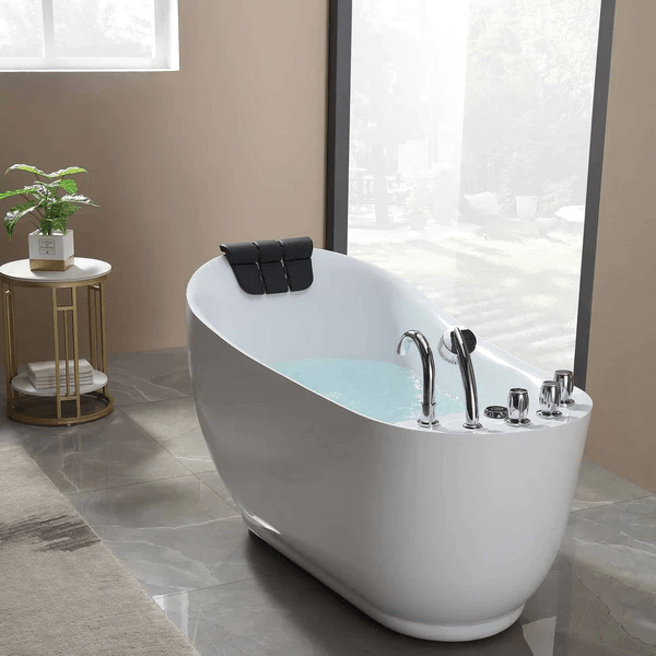 EMPAVA Freestanding Massage Bathtub Empava 59 in. Whirlpool Freestanding Acrylic Bathtub - EMPV-59AIS04