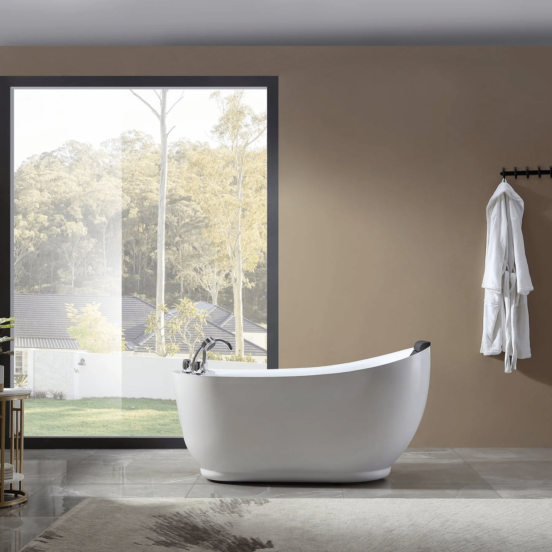 EMPAVA Freestanding Massage Bathtub Empava 59 in. Whirlpool Freestanding Acrylic Bathtub - EMPV-59AIS04