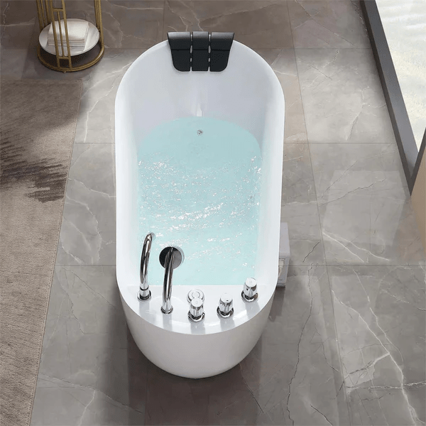 EMPAVA Freestanding Massage Bathtub Empava 59 in. Whirlpool Freestanding Acrylic Bathtub - EMPV-59AIS04