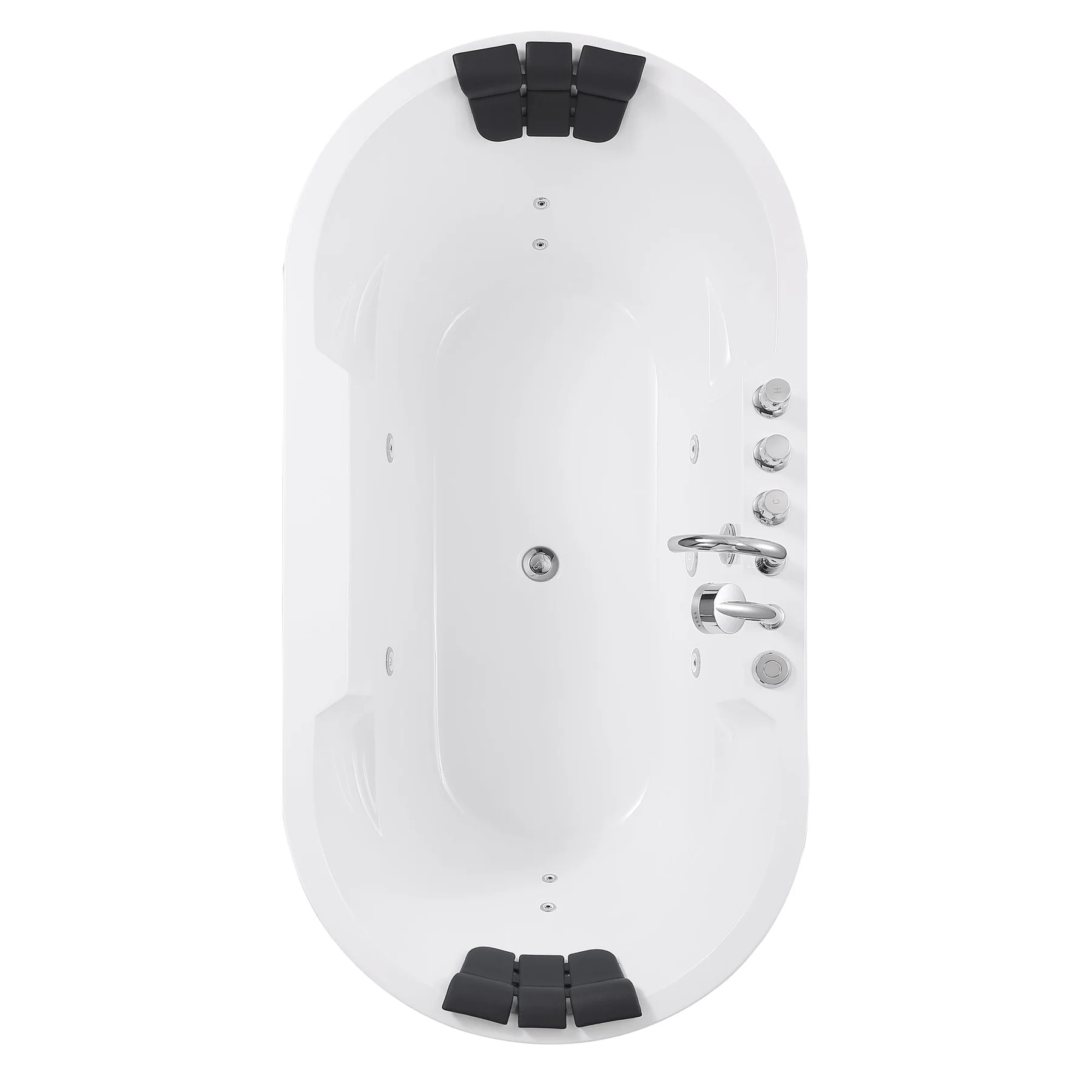 EMPAVA Freestanding Massage Bathtub Empava 67 in. Whirlpool Acrylic Freestanding Bathtub - EMPV-67AIS17