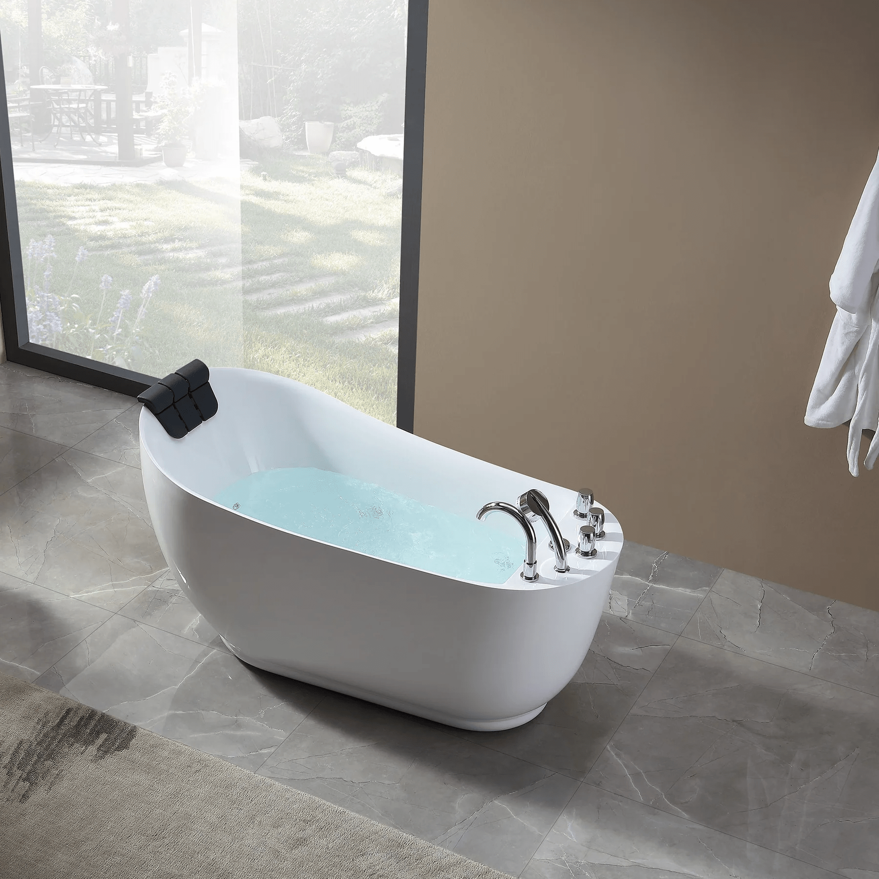 EMPAVA Freestanding Massage Bathtub Empava 67 in. Whirlpool Freestanding Acrylic Bathtub - EMPV-67AIS05