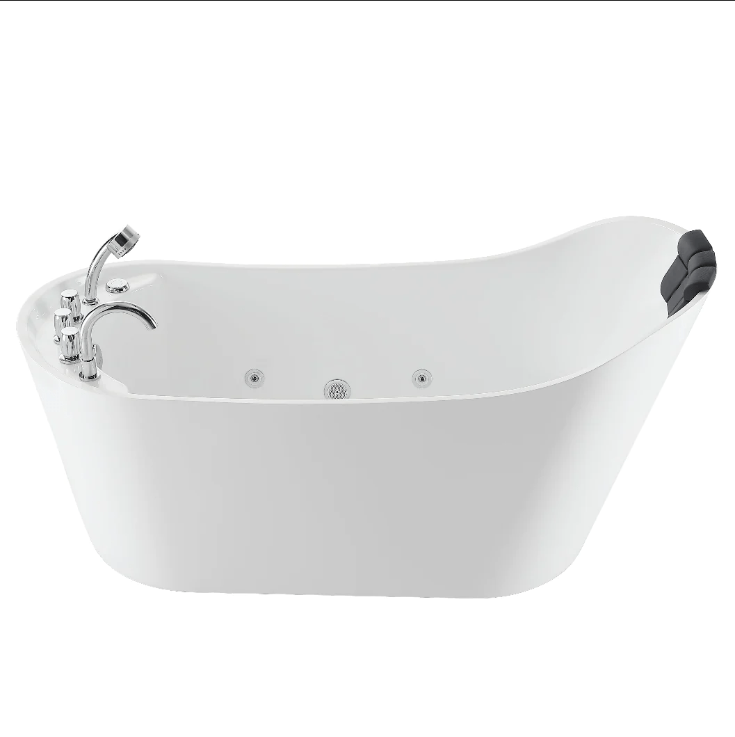 EMPAVA Freestanding Massage Bathtub Empava 67 in. Whirlpool Freestanding Acrylic Bathtub - EMPV-67AIS09