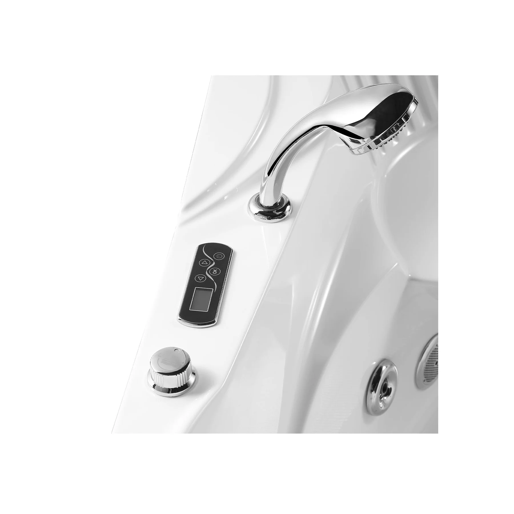 EMPAVA Massage Bathtub Empava 59 in. Whirlpool LED Corner Bathtub - EMPV-59JT319LED