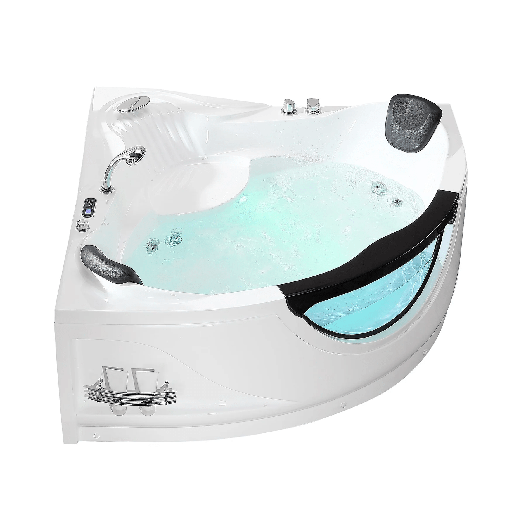 EMPAVA Massage Bathtub Empava 59 in. Whirlpool LED Corner Bathtub - EMPV-59JT319LED