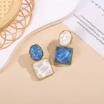 Load image into Gallery viewer, Enamel Geometric Oval Square Earrings
