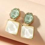 Load image into Gallery viewer, Enamel Geometric Oval Square Earrings
