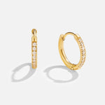 Load image into Gallery viewer, Ianthe CZ Pavé Hoop Earrings
