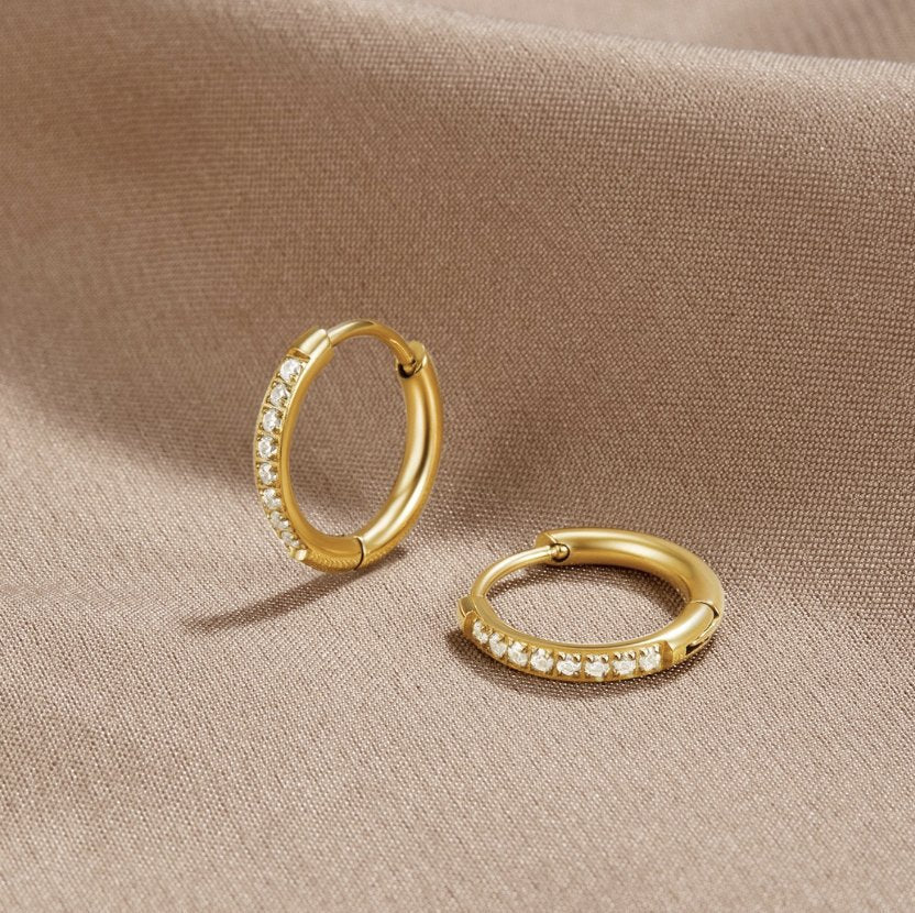 Ianthe CZ Pavé Hoop Earrings