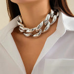 Load image into Gallery viewer, Exaggerated Chunky Cuban Link Choker Necklace
