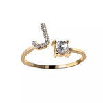 Load image into Gallery viewer, Adjustable Dainty Diamond Letter Initial Ring
