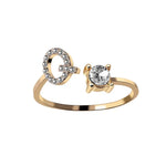 Load image into Gallery viewer, Adjustable Dainty Diamond Letter Initial Ring
