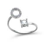 Load image into Gallery viewer, Adjustable Dainty Diamond Letter Initial Ring

