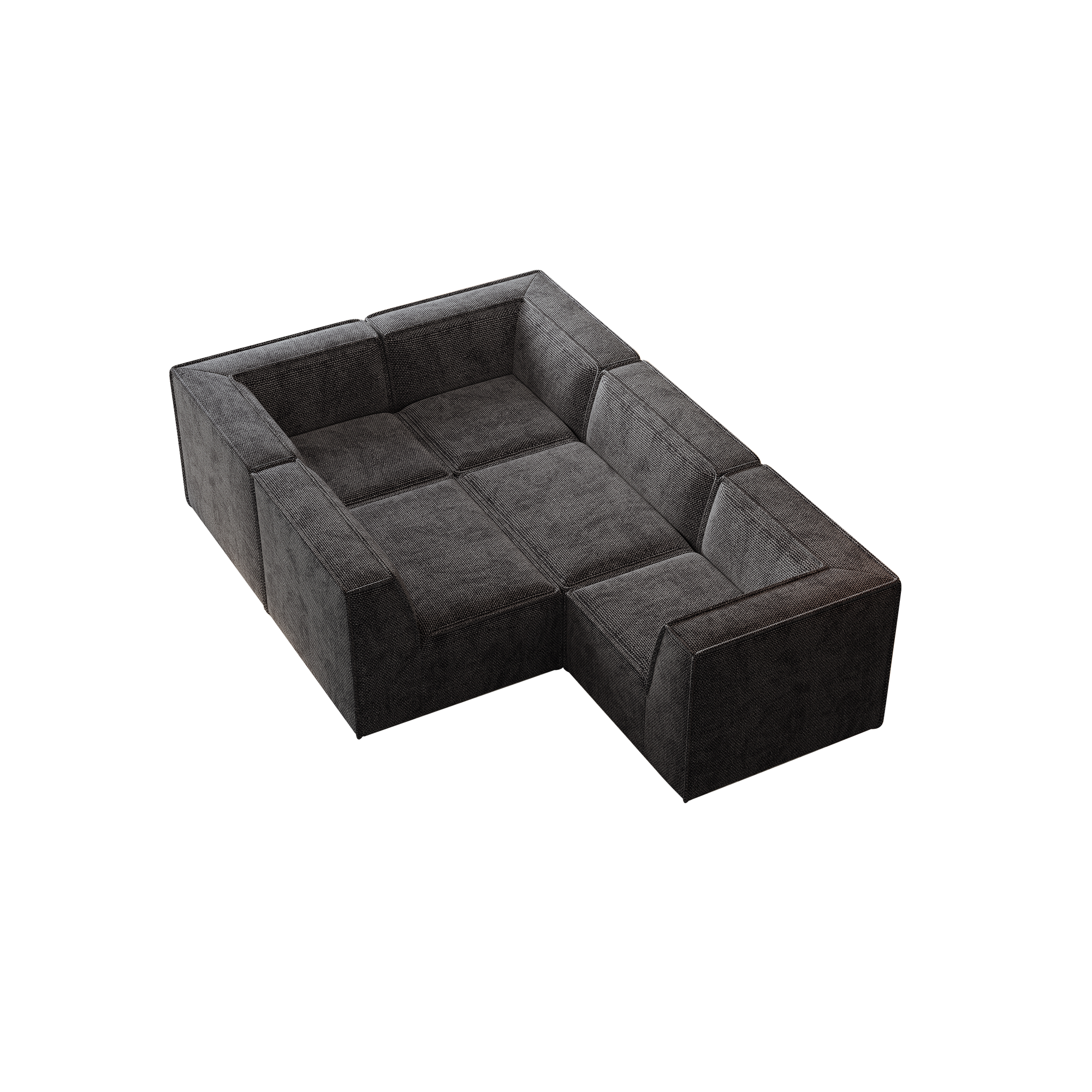 Kinshasa 5-Seat Modular Sofa in Black