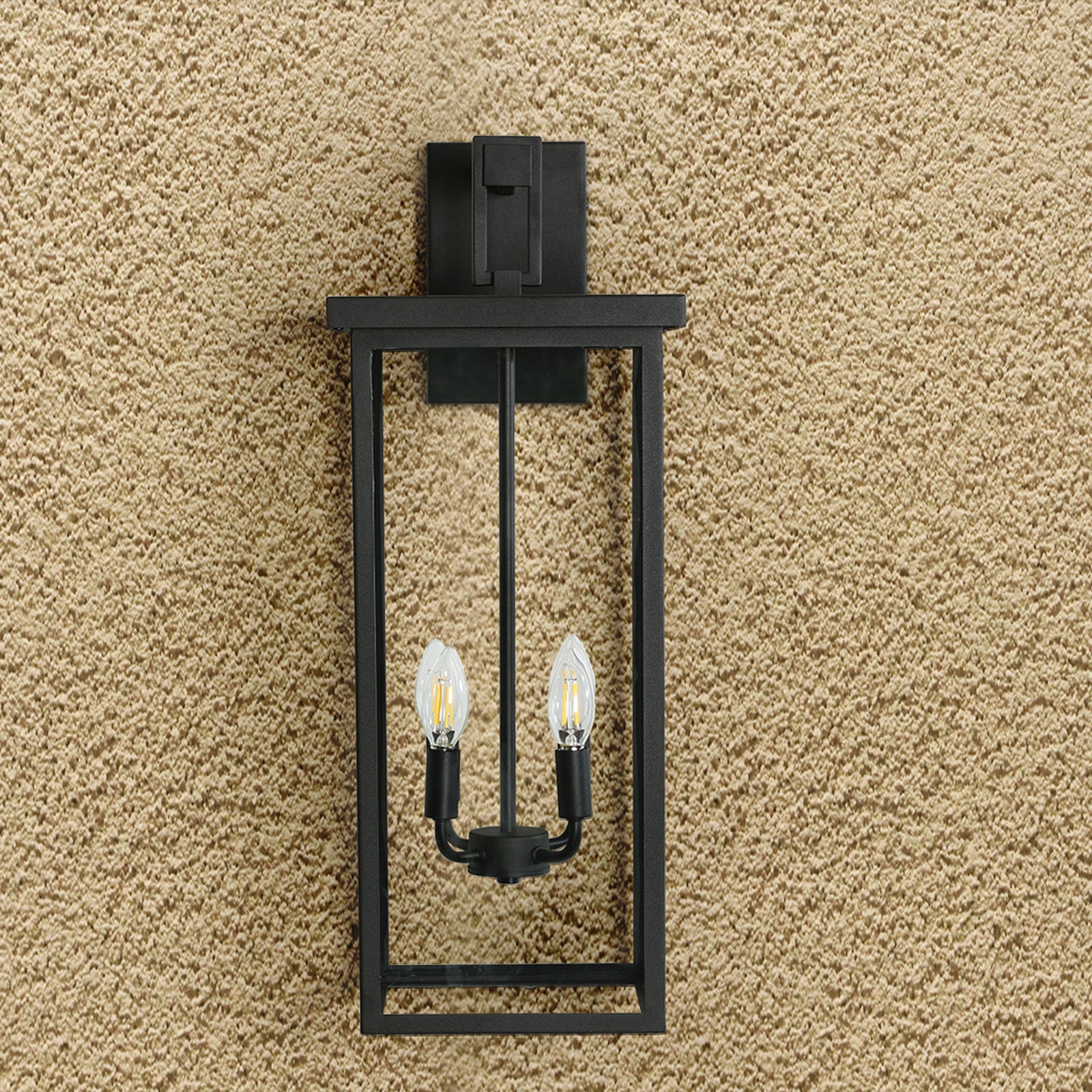 Modern 4-Light Black Outdoor Wall Lantern Sconce