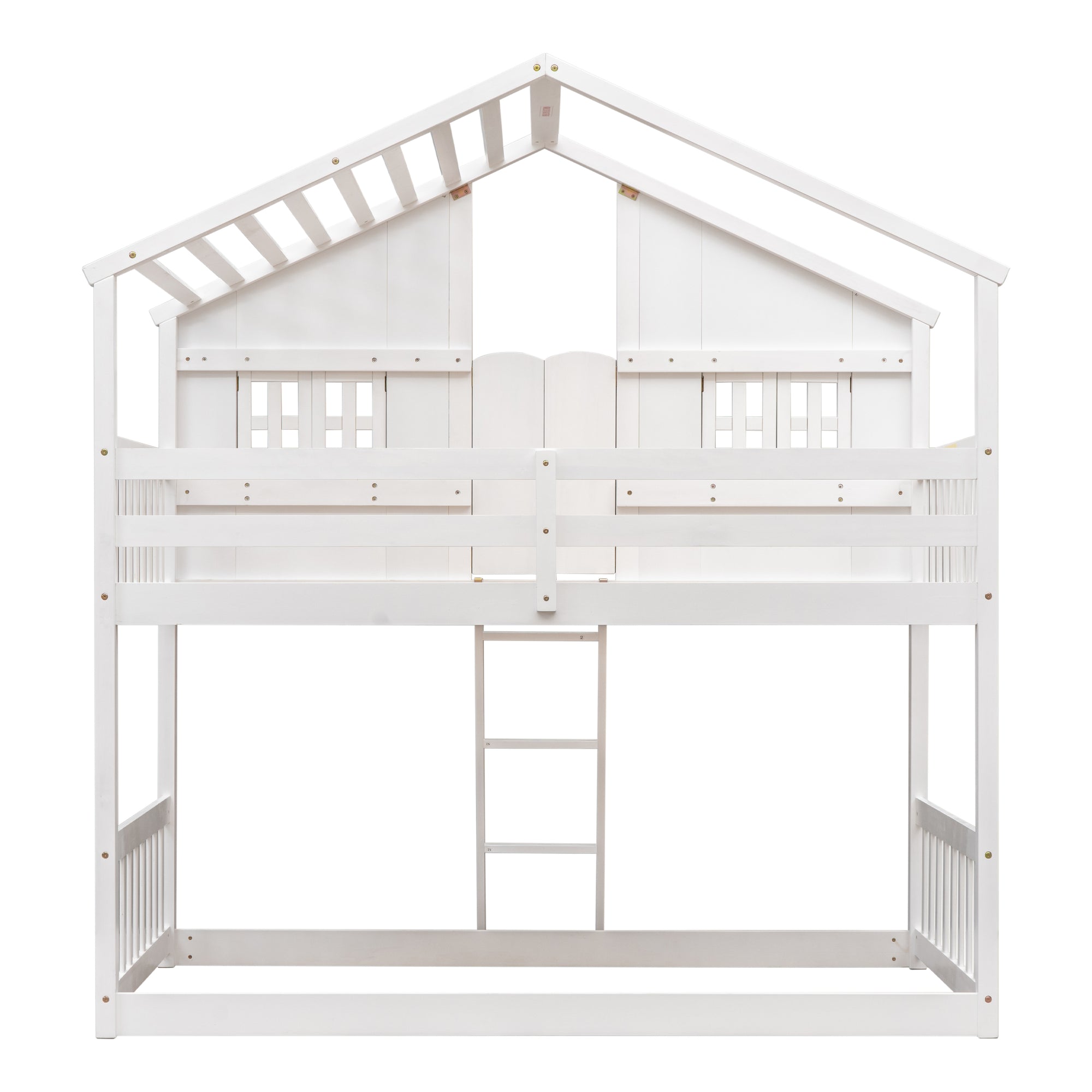 White Twin Over Twin Tree House Inspired Bunk Bed