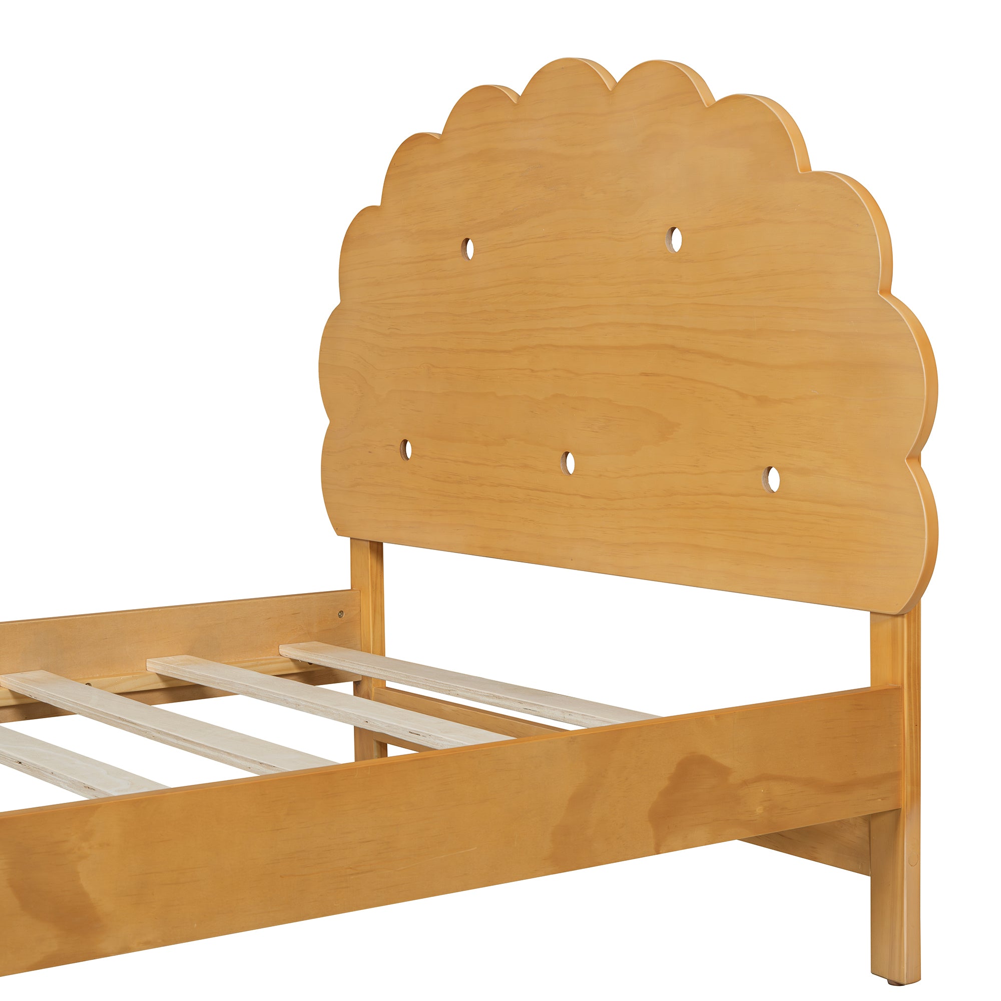 Kids Twin Cookie-Shaped Bed Frame in Walnut