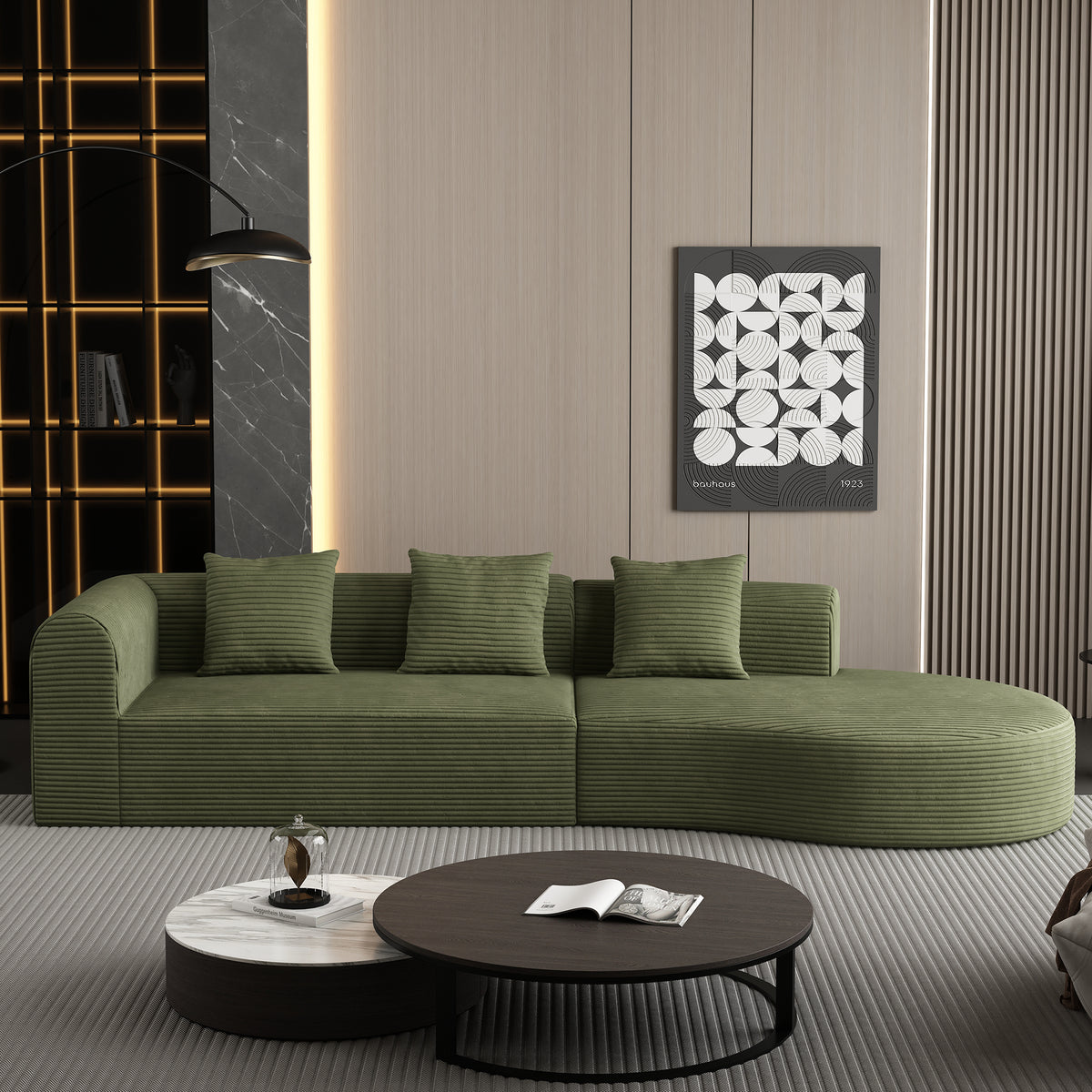 Helsinki Minimalist Modular Sofa in Green