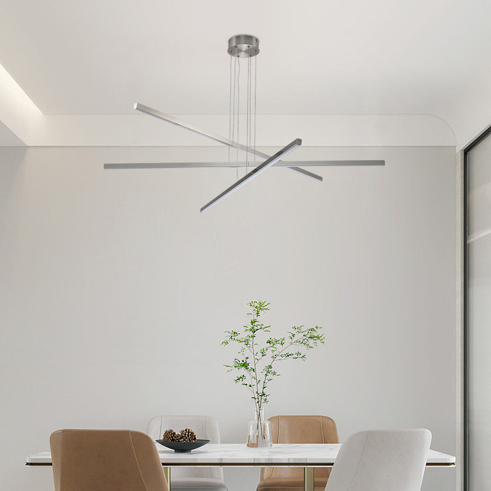 Pendant Lighting Fixture in Silver With Integrated LED