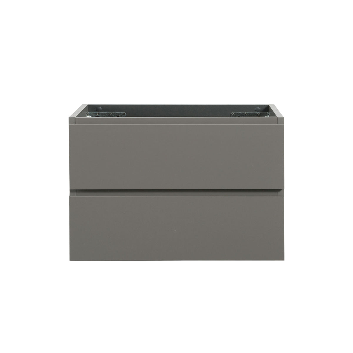 Wall Mount Cabinet Without Basin Pre-Assembled With Two Drawers In Gray