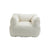 Modern High-Back  Beige Boucle Bean Bag Chair