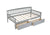 Gray Twin-Size Pine Wood Daybed with Storage Drawers, Sofa Bed Design