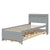 Twin Bed with Bookcase, Trundle, and Storage Drawers in Grey