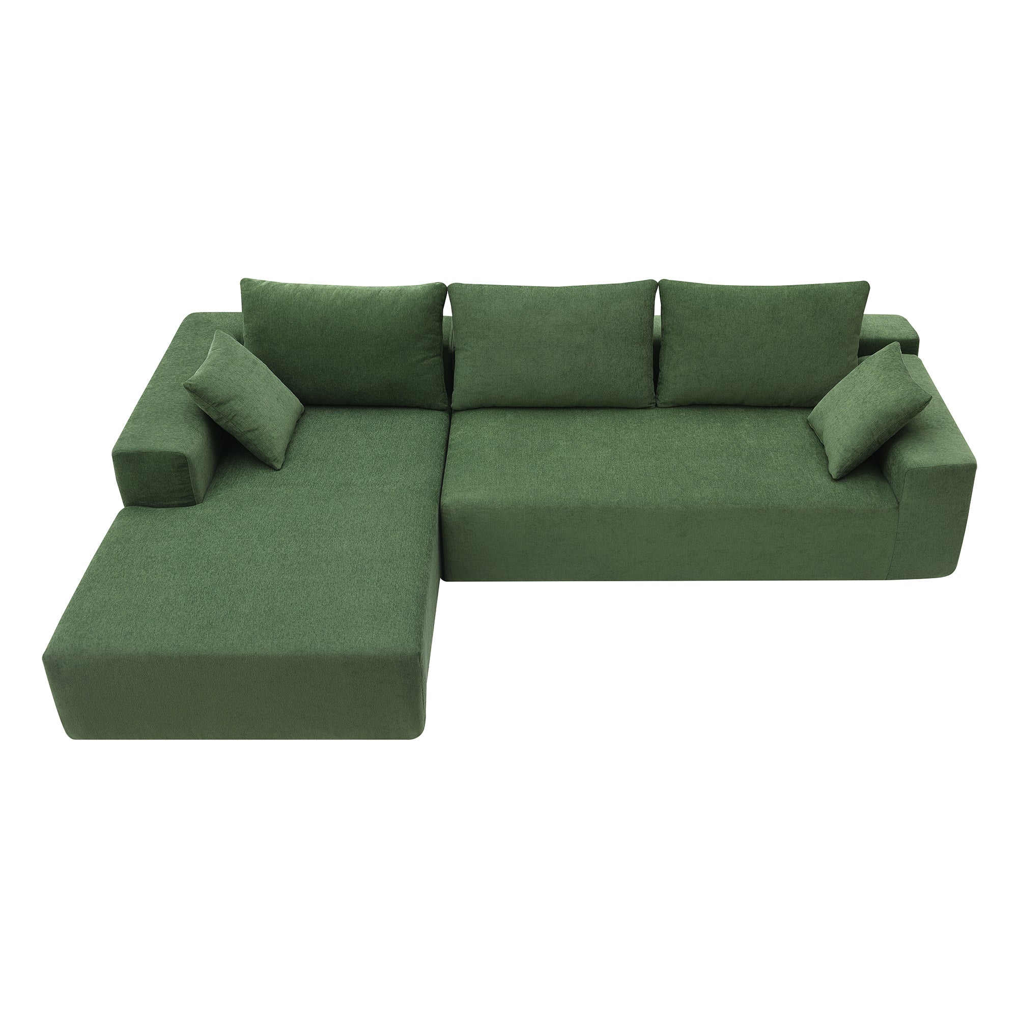 Addis 4-Seat Modular Convertible Sofa in Green