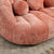 Pink Chenille Bean Shape 2-Seater Lazy Sofa