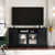 TV Stand for TV Up to 65in with Glass Doors and Adjustable Panels In Black