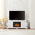 Modern Farmhouse TV Media Stand with 23 Inch Fireplace Insert for TVs Up to 70 Inches with Open Shelves and Closed Cabinets In White