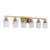 Golden 6-Light Vanity Light with Clear Glass Shades