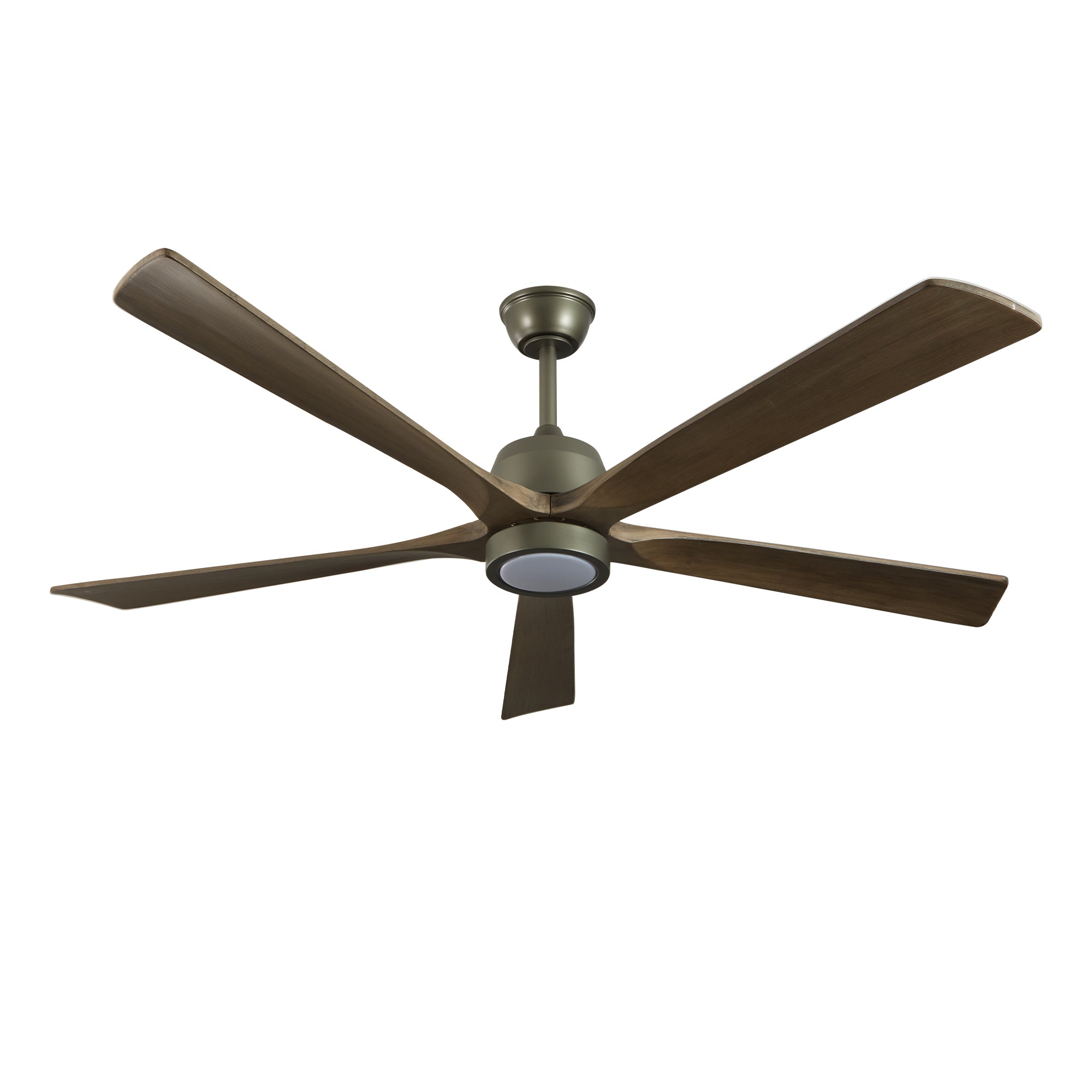 60-Inch Noiseless Wood Ceiling Fan with Dimmable LED Light