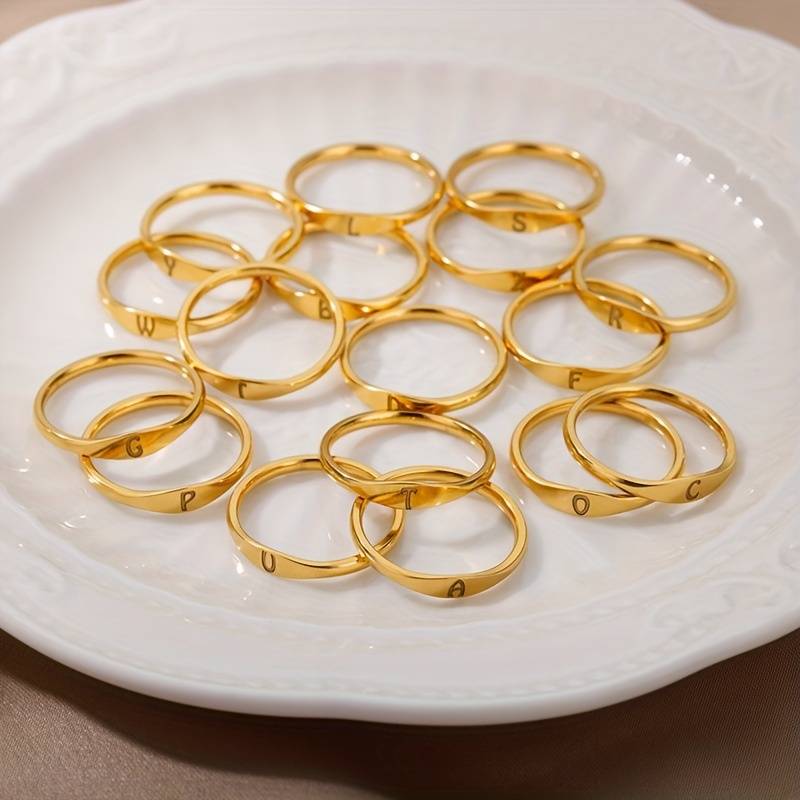 Minimalist Name Ring | Engraved Initial Ring