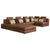 Casablanca Modular Sectional Sofa with Movable Ottoman in Brown Palomino