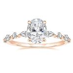 Load image into Gallery viewer, S925 3CT Elegant Oval Set Moissanite Accented Band Ring
