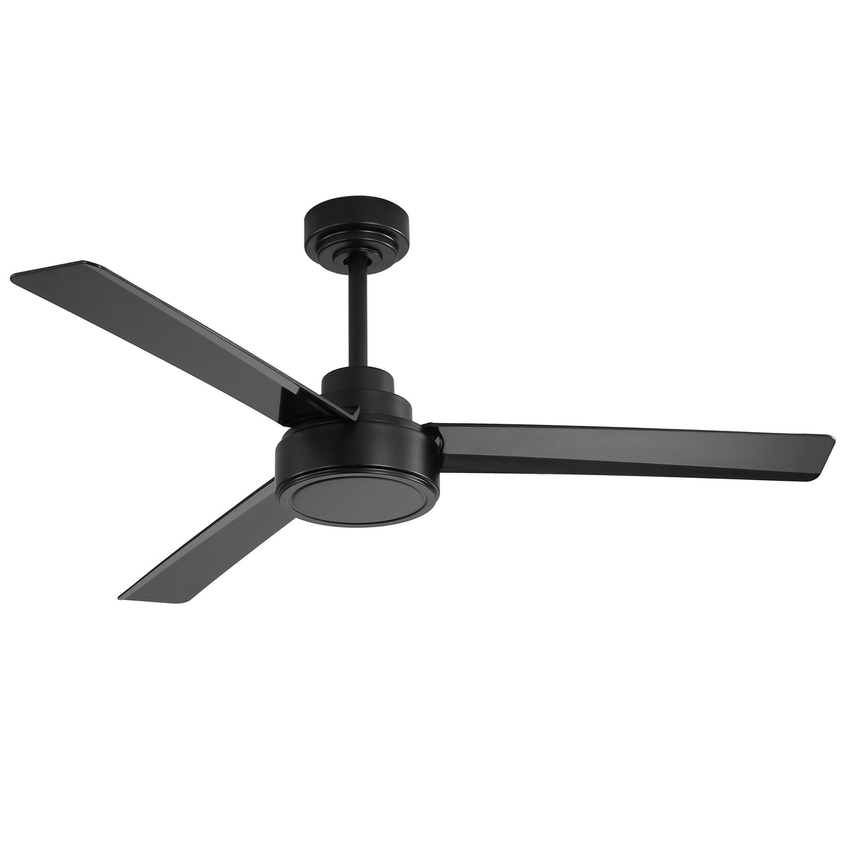 52&quot; Contemporary Style Black Ceiling Fan With Remote