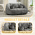 Gray Chenille Bean Shape 2-Seater Lazy Sofa