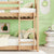 White Oak Twin Over Twin House Floor Bunk Bed with Headboards, Footboards, Guardrails, and Ladder