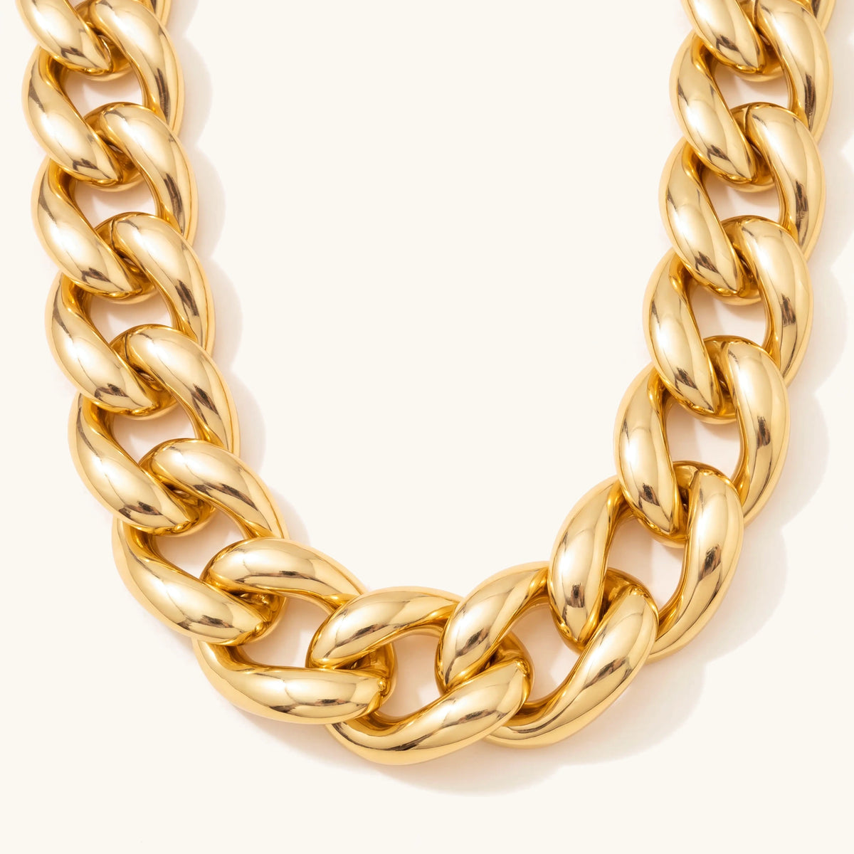 Exaggerated Chunky Cuban Link Choker Necklace in gold