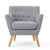 Comfortable & Stylish Club Chair Upholstered In Light Gray Fabric