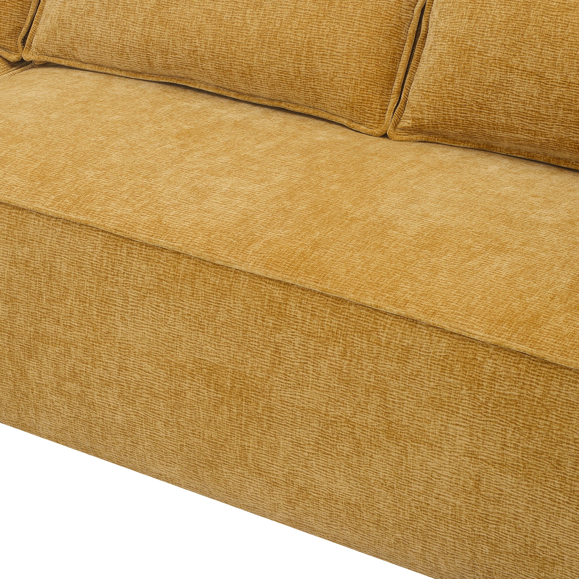 Cairo 4-Seat Modular Wrinkle-Resistant Chenille Sofa in Yellow